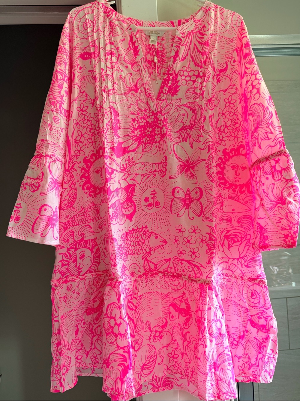 Lilly Pulitzer Pink & Hot Pink Floral Swim Coverup Tunic
